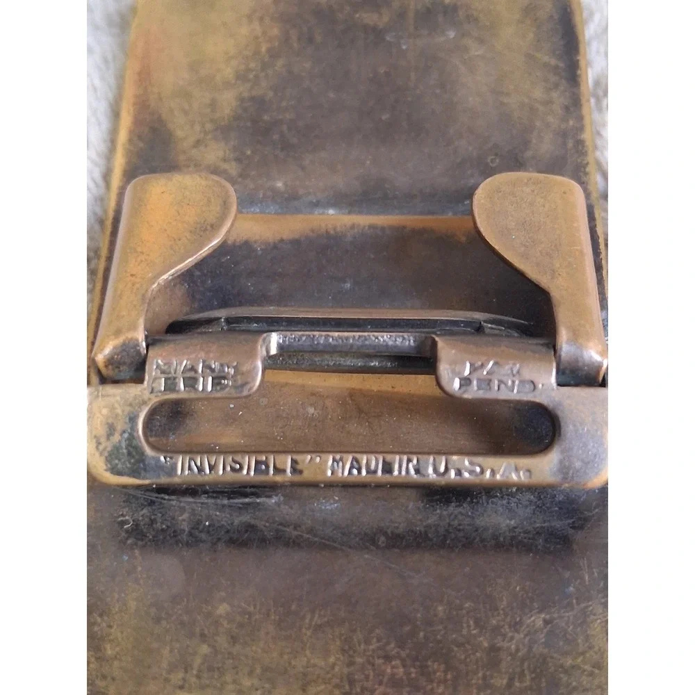 Vintage 1940s FFA Future Farmers of America Brass Belt Buckle Invisible Clamp